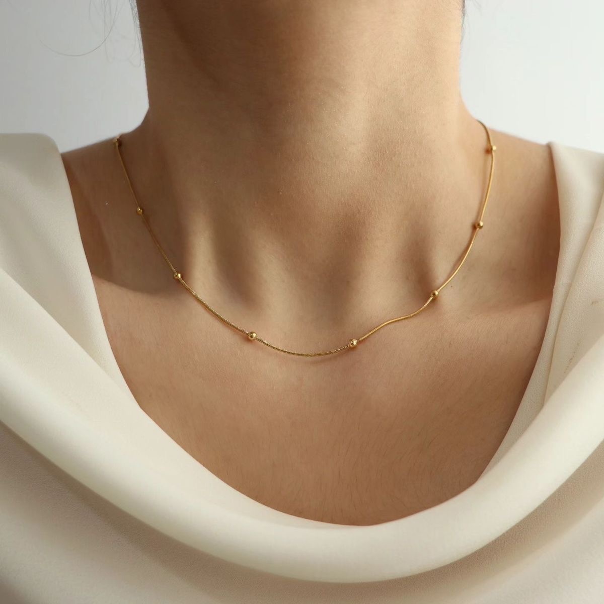 گردنبند توپی طلایی،استیل ضد حساسیت