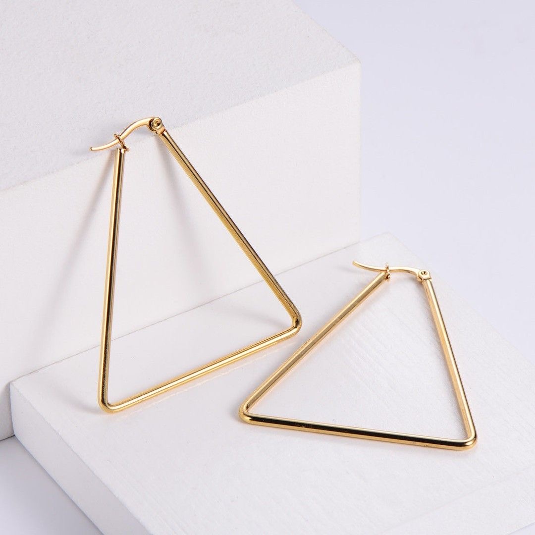 گوشواره حلقه ای هندسی-استیل